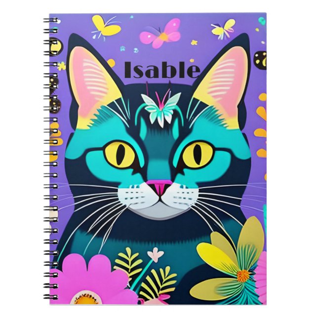 Designer Cat Lover Notebook - Custom Cat Mum! (Front)