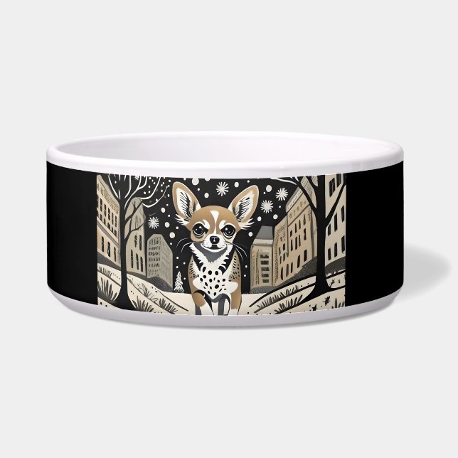 Designer Chihuahua in the City Dinner Bowl (Front)