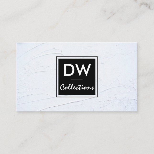Designer Collections | White Texture Business Card (Front)