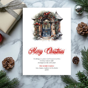 Designer Cozy Christmas Scene Greeting Card