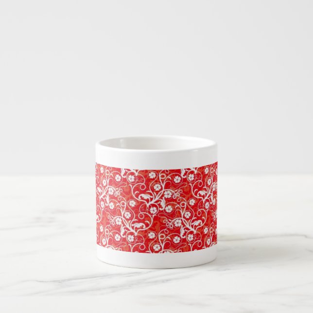 Designer Expresso Red-White Swirl Mug (Front)