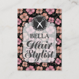 Designer Floral Hair Stylist Appointment Cards