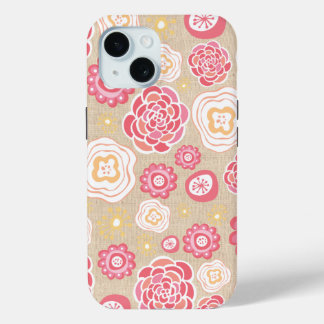 Designer Floral Pattern Apple Iphone 15 Cover Case