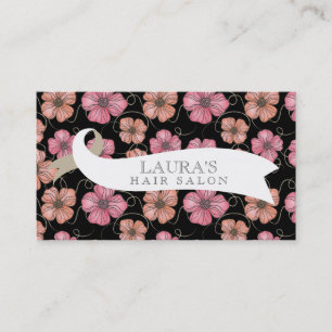 Designer Floral Pattern Hair Salon Business Cards