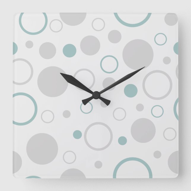 Designer Geometric Modern Art Square Wall Clock (Front)