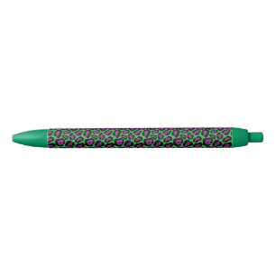 Designer Green/Purple Leopard Print Pens