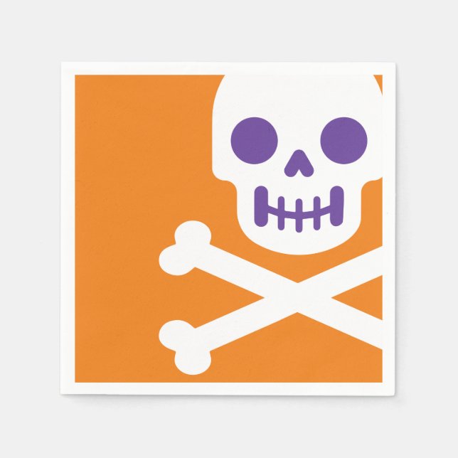 Designer Halloween, Skull & Bones Napkin (Front)