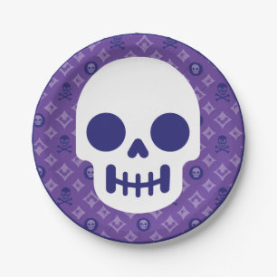 Designer Halloween, Vuitton Skulls Paper Plate