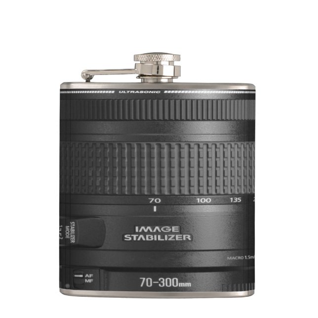 Designer Hip Flask 7 Oz Nutcase - Camera (Front)