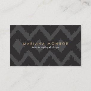 DESIGNER IKAT PATTERN in DARK GRAY Business Card