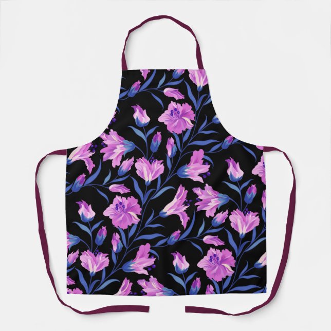 Designer Inspired Floral Pattern Kitchen Apron (Front)