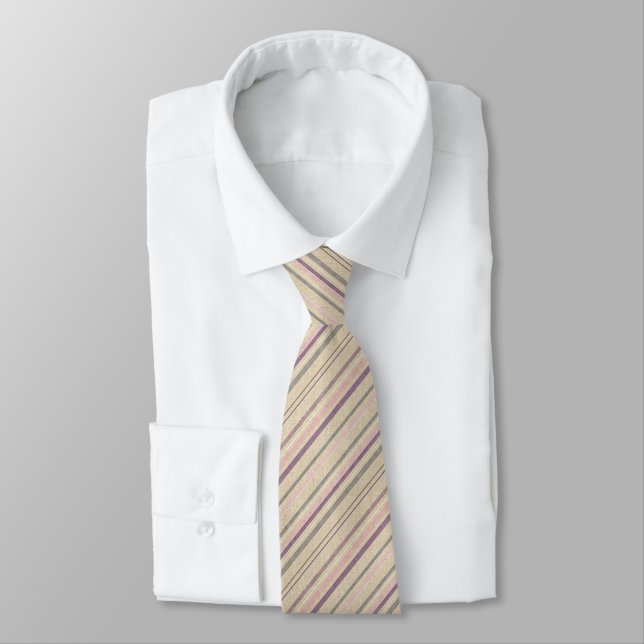 Designer Inspired Neck Tie | Variegated Stripes (Tied)