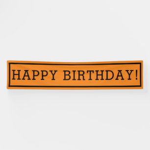 Designer Inspired Orange Birthday Banner