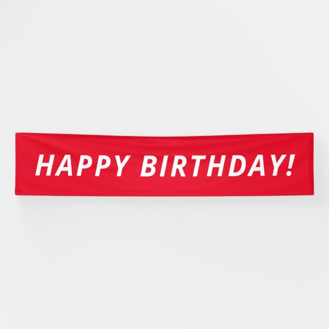 Designer Inspired Red Birthday Banner (Horizontal)