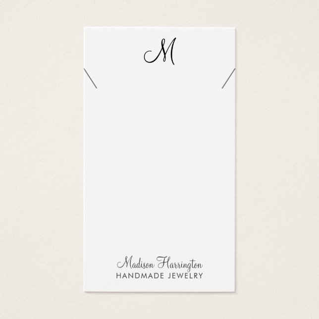Designer Jewellery Necklace Script Display Card (Front)
