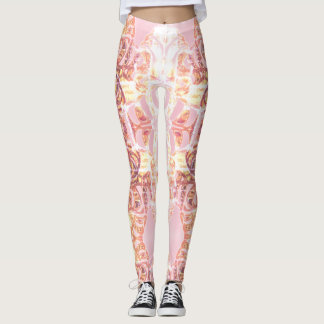 Designer Leggings Pink & Orange Print