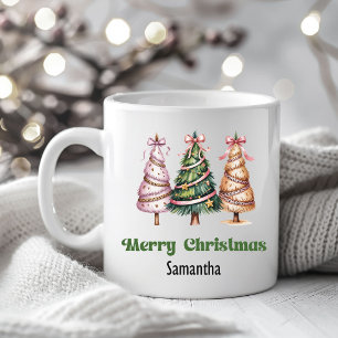 Designer Leopard Christmas Trees Personalized Mug