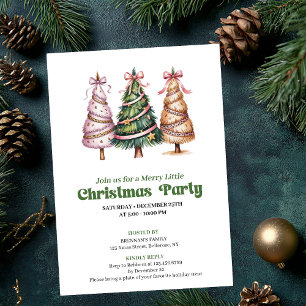 Designer leopard print Christmas tree invitation