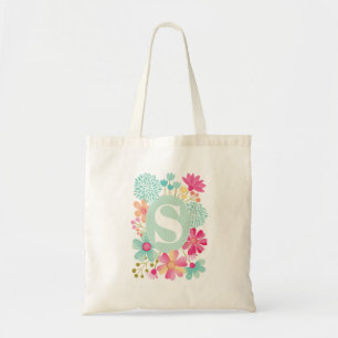 Designer Monogram Initial Canvas Tote Bag