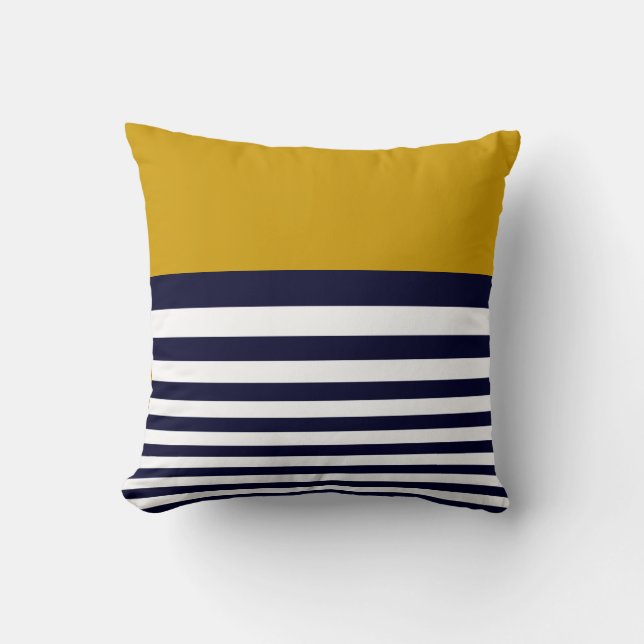 Designer Nautical Stripes Decorative Pillow (Front)