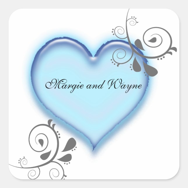DESIGNER PERSONALIZED HEART ENVELOPE SEAL STICKERS (Front)