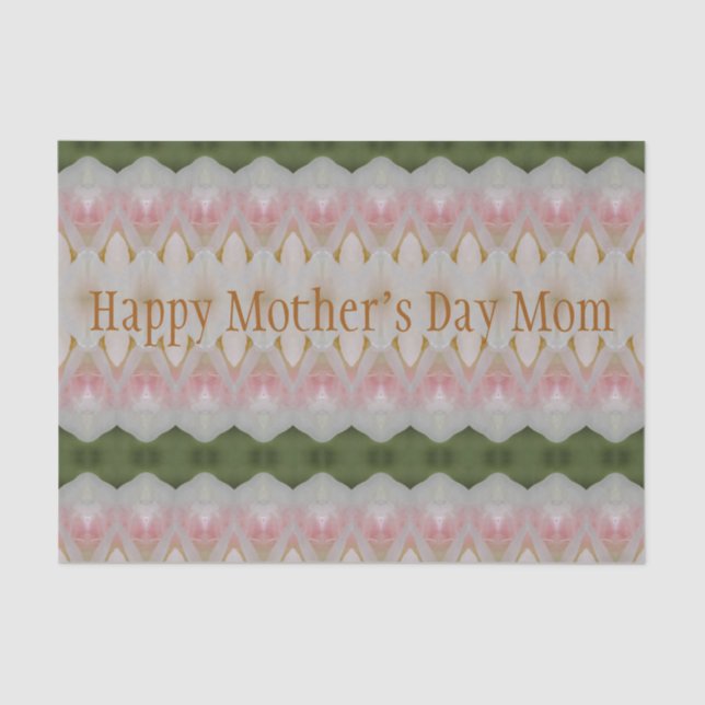 Designer Pink And Green Mothers Day Tissue Paper (Front)