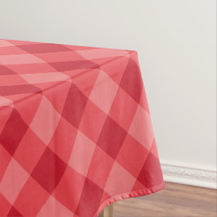 Designer plaid pattern red and pink tablecloth