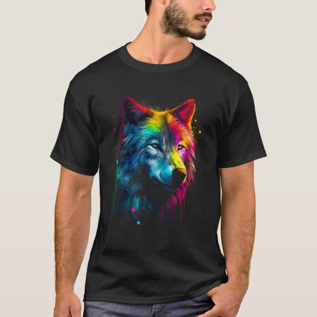 Designer Professional Artist Wolf T-Shirt (Front)