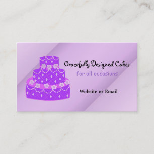 Designer Purple Wedding Cake Business Card
