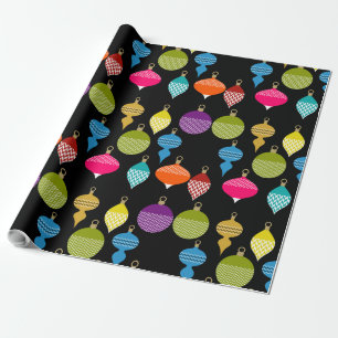 Designer Retro Christmas Decorative Ball Wrapping Paper