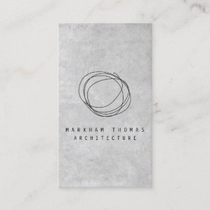 Designer Scribble Logo on Grey Concrete Business Card