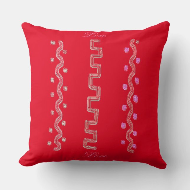 Designer Subtle Love Cool Throw Pillow (Front)