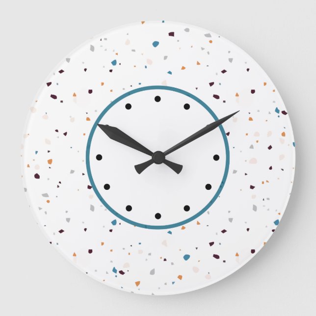 Designer Terrazzo Look Kitchen Wall Clocks (Front)
