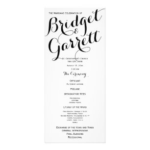 Designer Text Simple Elegant Black and White Rack Card