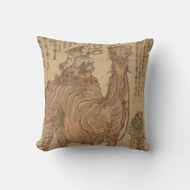 Designer Throw Pillow - Man on Camel (Front)