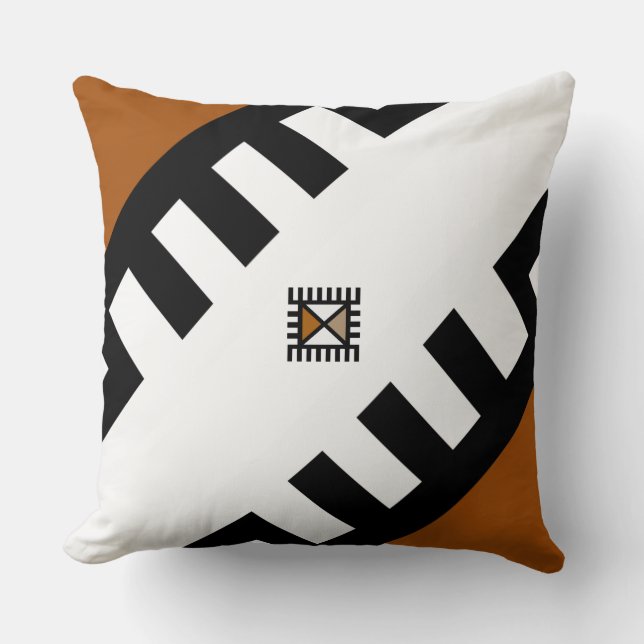 Designer Throw Pillows With African Symbols Design (Front)