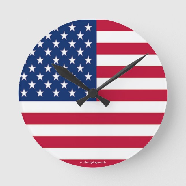 DESIGNER WALL CLOCKS - AMERICAN FLAG STYLE GIFTS (Front)