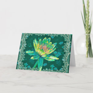 Designer Water Lily Blank Note Card
