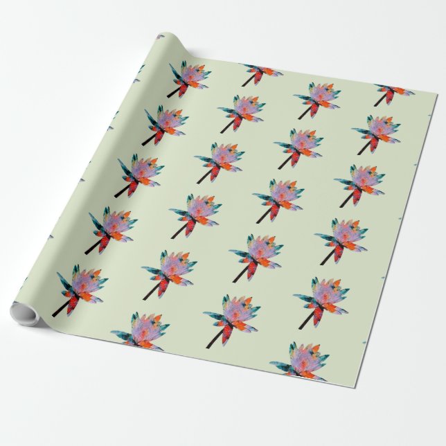 Designer Water Lily Wrapping Paper (Unrolled)