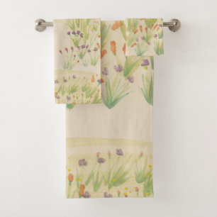 Designer Watercolour Three Piece Bath Towel Set