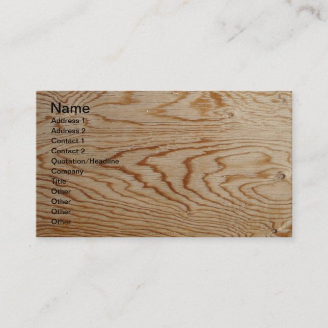 Designer Wood Grain Business Cards (Front)