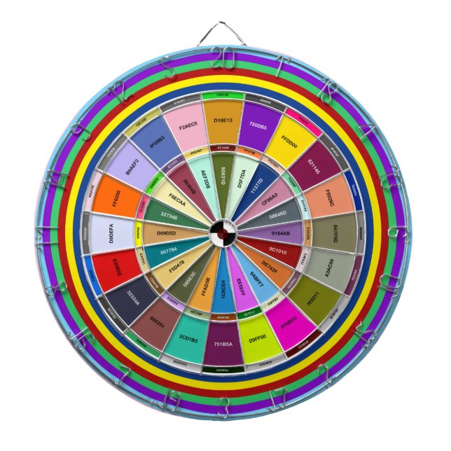 Designers Colour Hex Code Chooser Dartboard (Front)