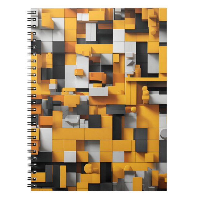 Designer's Notebook with Bold Yellow and Black  (Front)