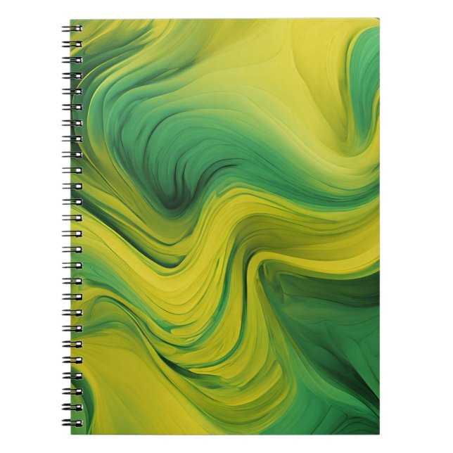 Designer's Notebook with Green and Yellow Abstract (Front)