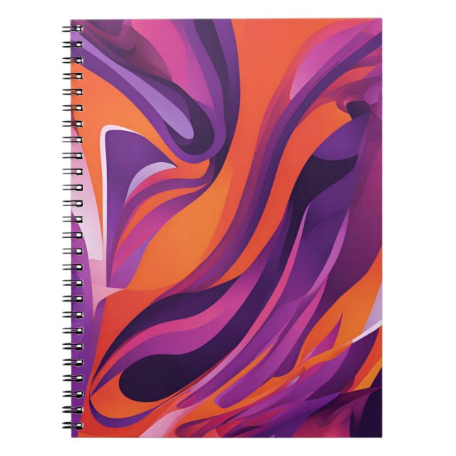 Designer's Notebook with Vibrant Purple and Orange (Front)
