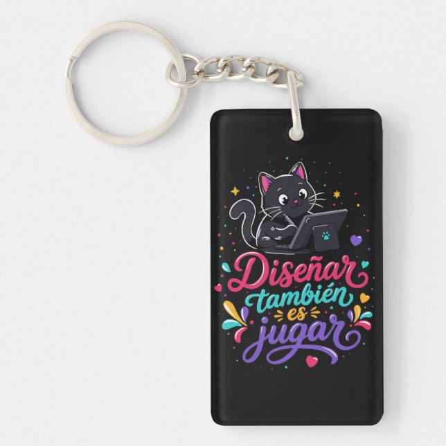 Designing is also playing key ring (Front)