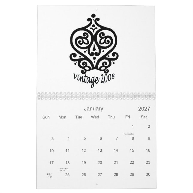 Designs 2008 Calendar (Jan 2027)