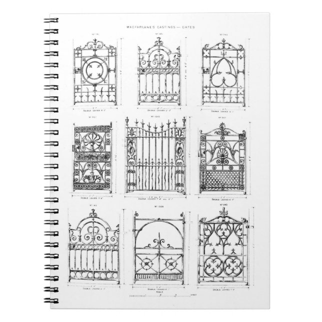 Designs for cast-iron gates, from 'Macfarlane's Ca Notebook (Front)