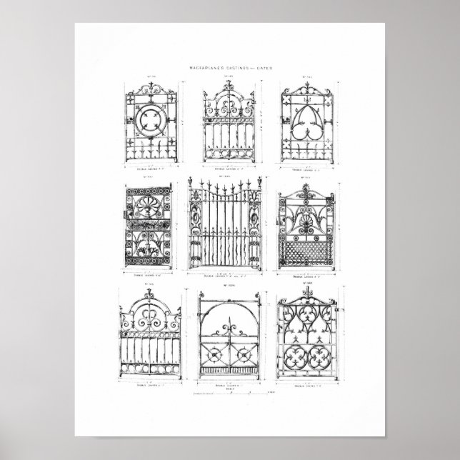 Designs for cast-iron gates, from 'Macfarlane's Ca Poster (Front)