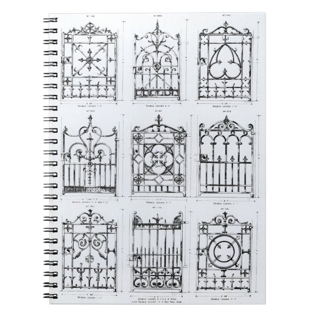 Designs for cast-iron railings, from 'Macfarlane's Notebook (Front)